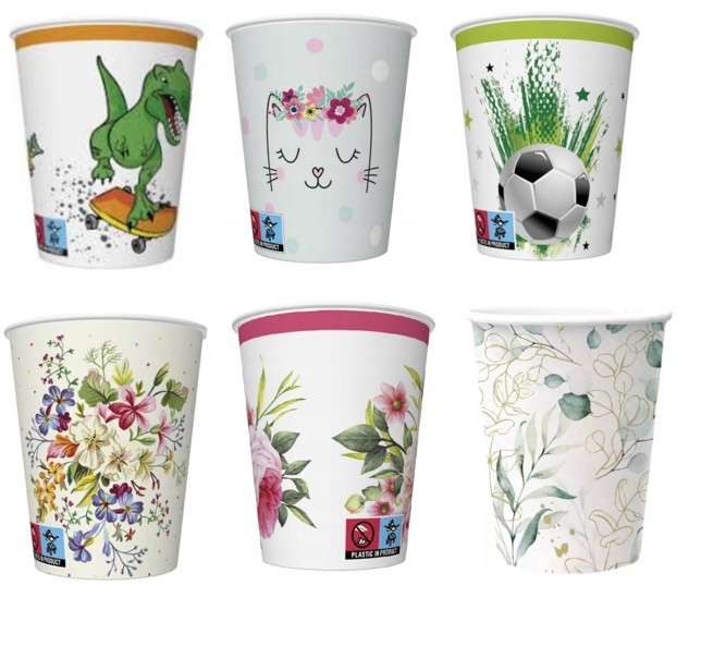 Kubek papierowy Daisy  (8szt) KD01 Polmak